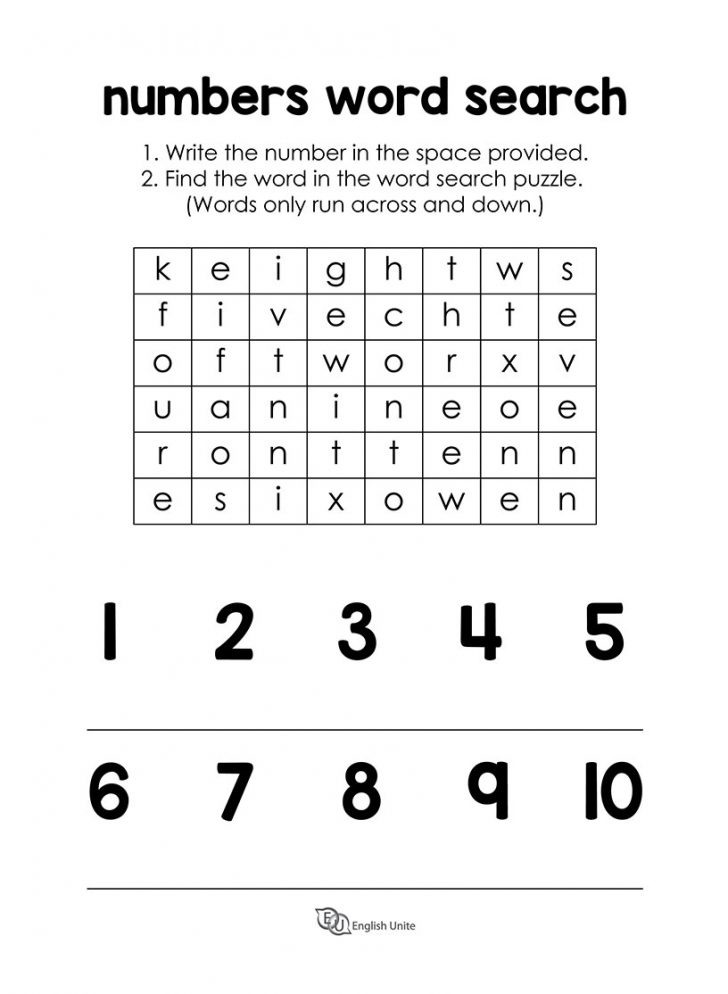 Printable Number Puzzles 1-10