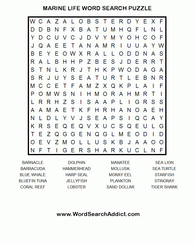 Ocean Word Search Printable | Home Page How To Play Online Word - Printable Puzzles And Word Games