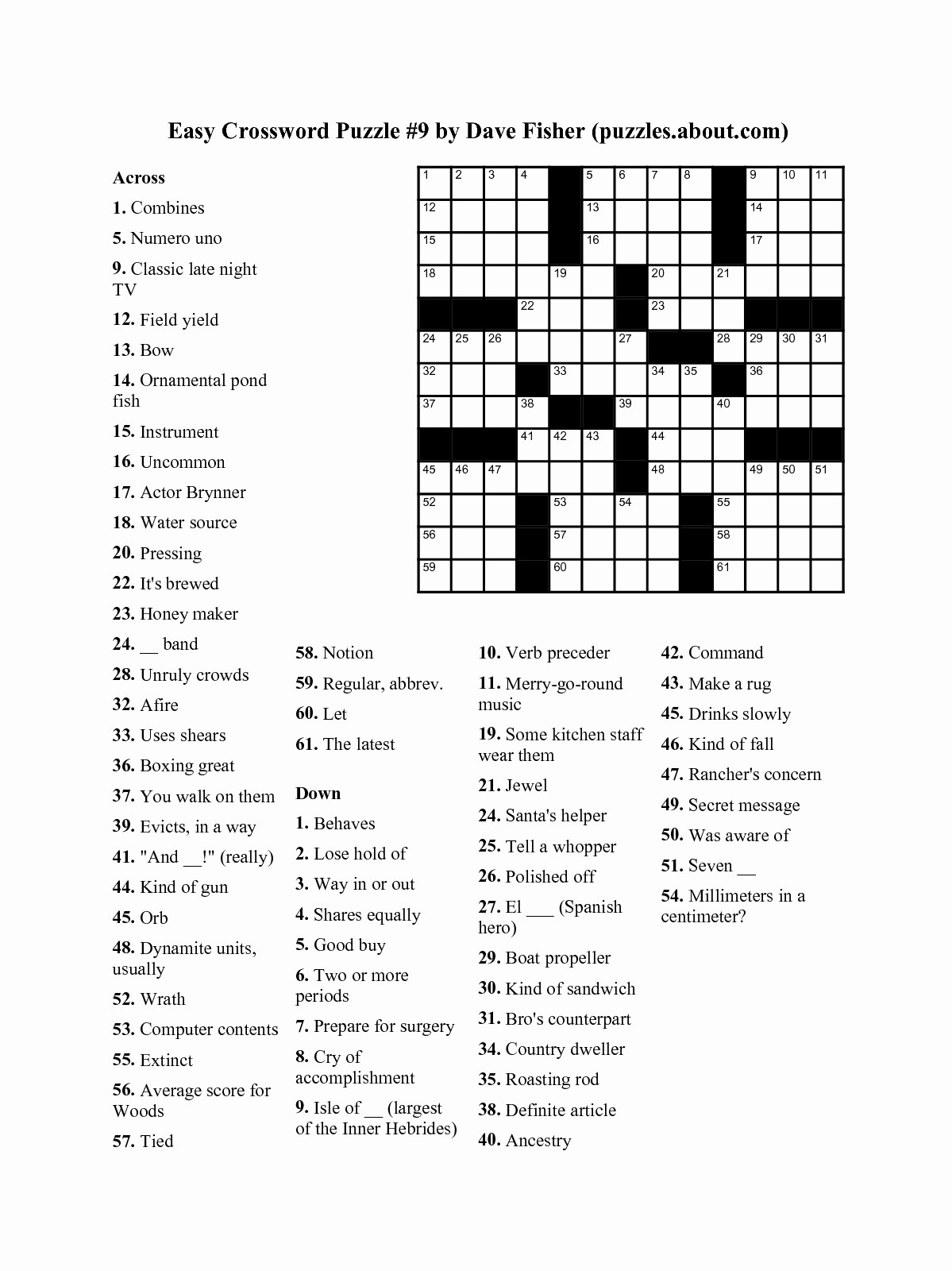 Crossword Puzzle Maker Printable And Free Printable Crossword Puzzles