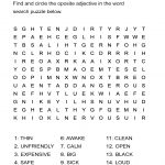 Opposite Adjectives Word Search Puzzle   All Esl   Adjectives Crossword Puzzle Printable