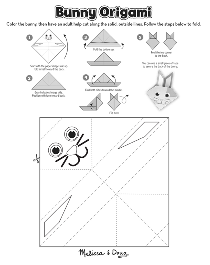 Origami Bunny Activity Free Printable | Melissa &amp;amp; Doug Blog - Printable Origami Puzzle