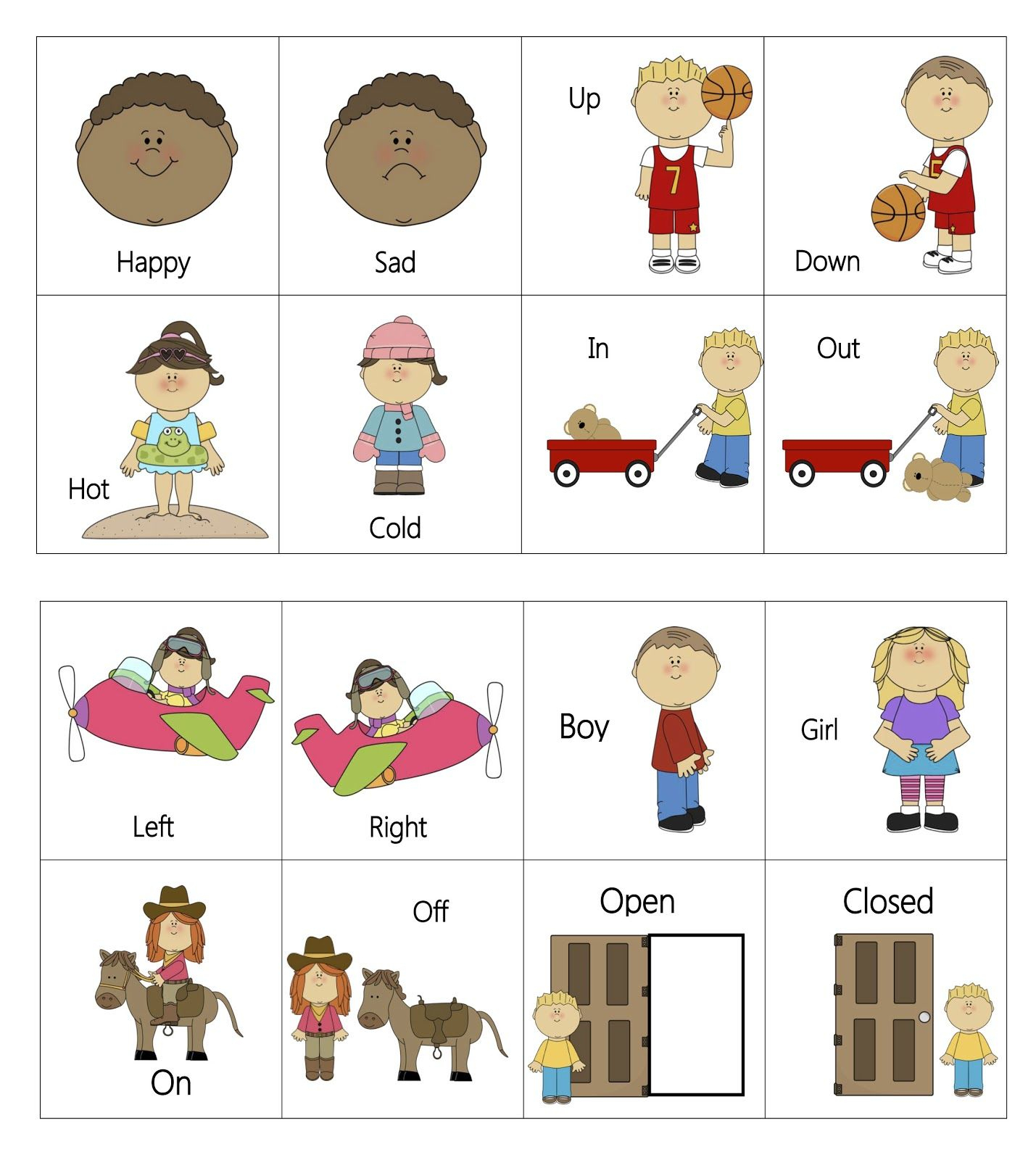 Ourhomecreations: Free Printable Everyday Opposites Flashcards | Mt - Printable Opposite Puzzles