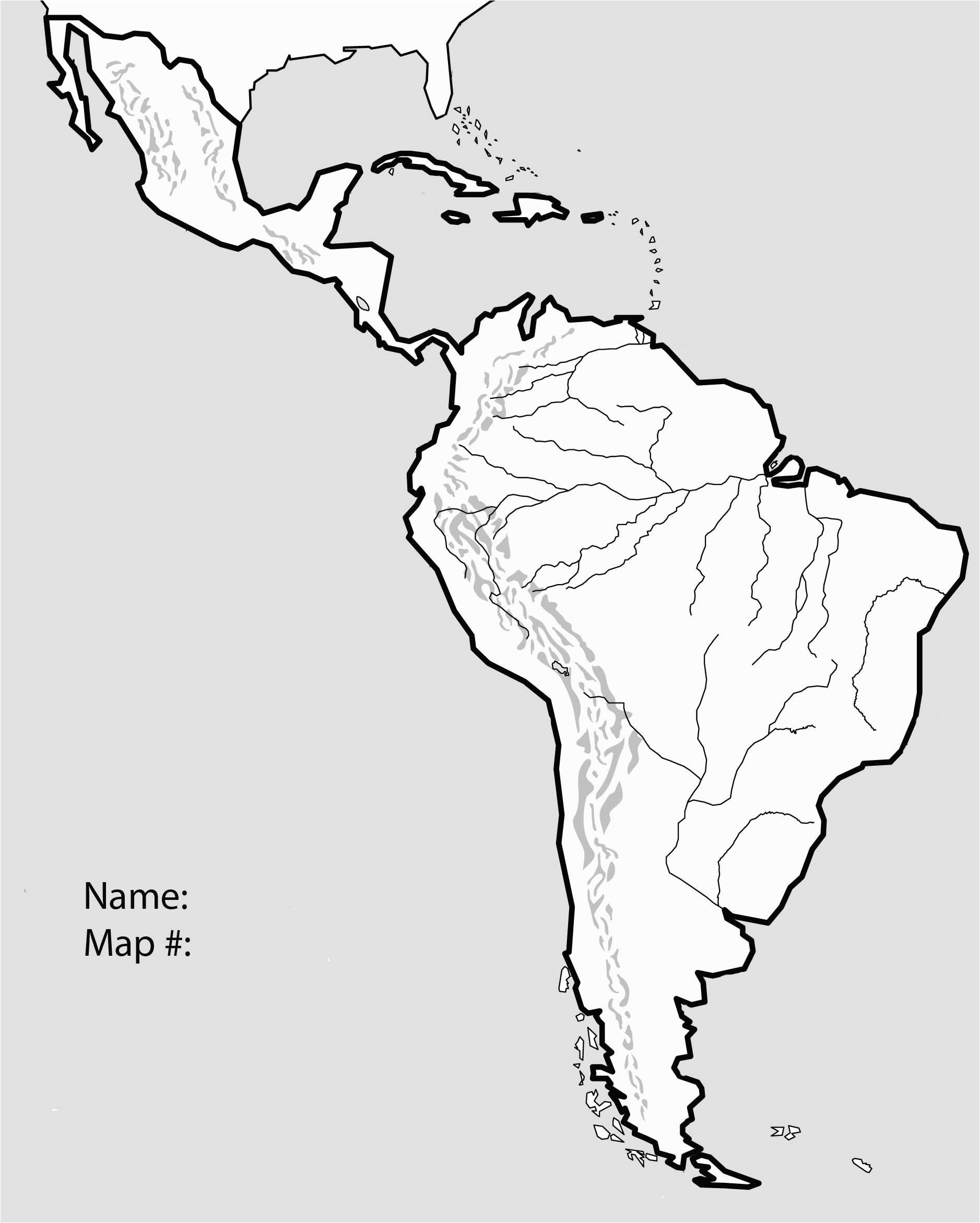 Outline Map Of South America Printable With Blank North And For New - Printable Puzzle South America