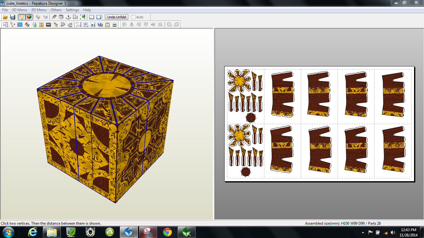 Papercraft .pdo File Template For Hellraiser – Puzzle Box. - Printable Hellraiser Puzzle Box