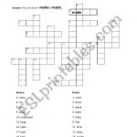 Past Tense Crossword Puzzle Review   Esl Worksheettorreym   Past Tense Crossword Puzzle Printable