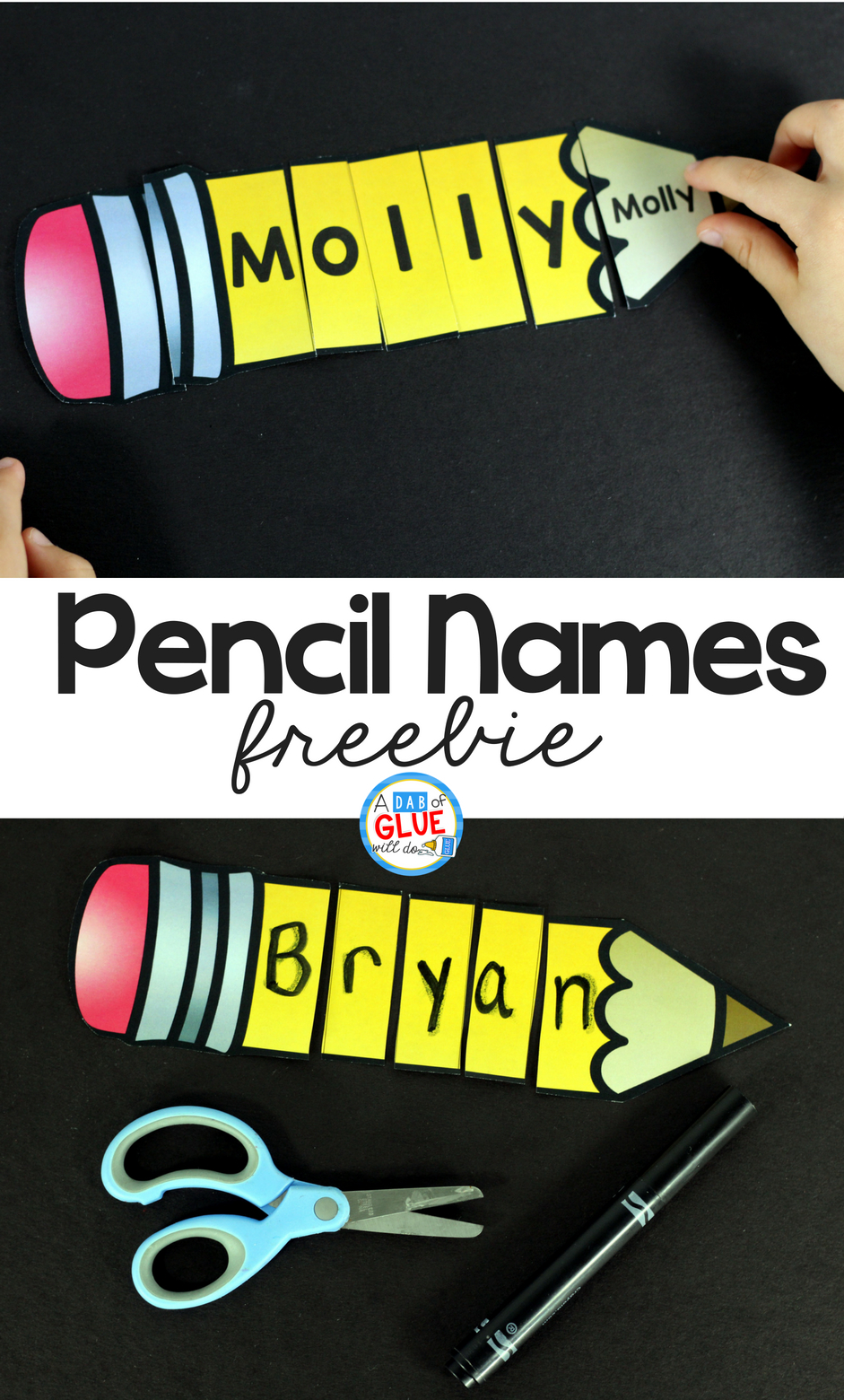 Pencil Names - Name Building Practice Printable - - Printable Name Puzzles For Preschoolers