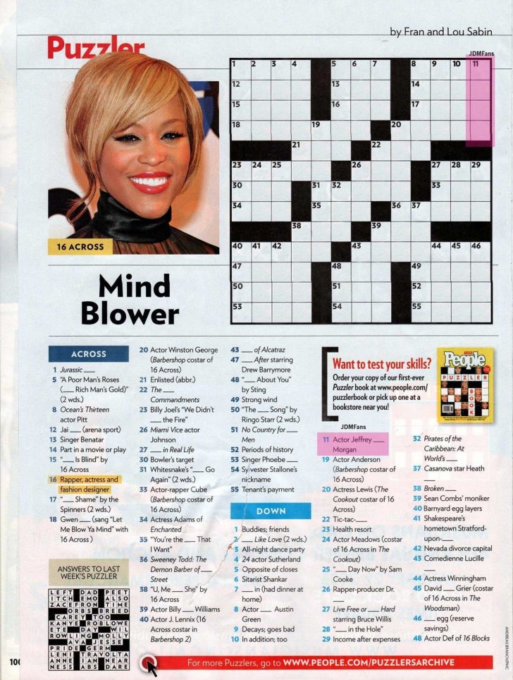 Star Magazine Crossword Puzzles Printable
