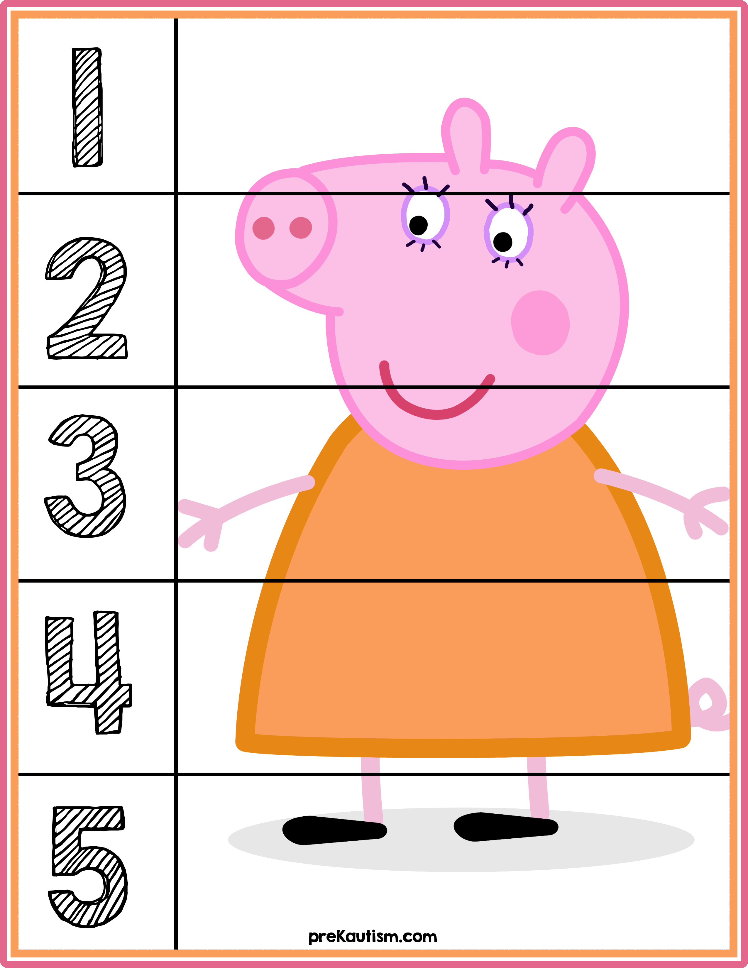 Peppa Pig Number Puzzles #&amp;#039;s 1-5 | Autism Activities For Ages 3-5 - Printable Number Puzzles For Preschoolers