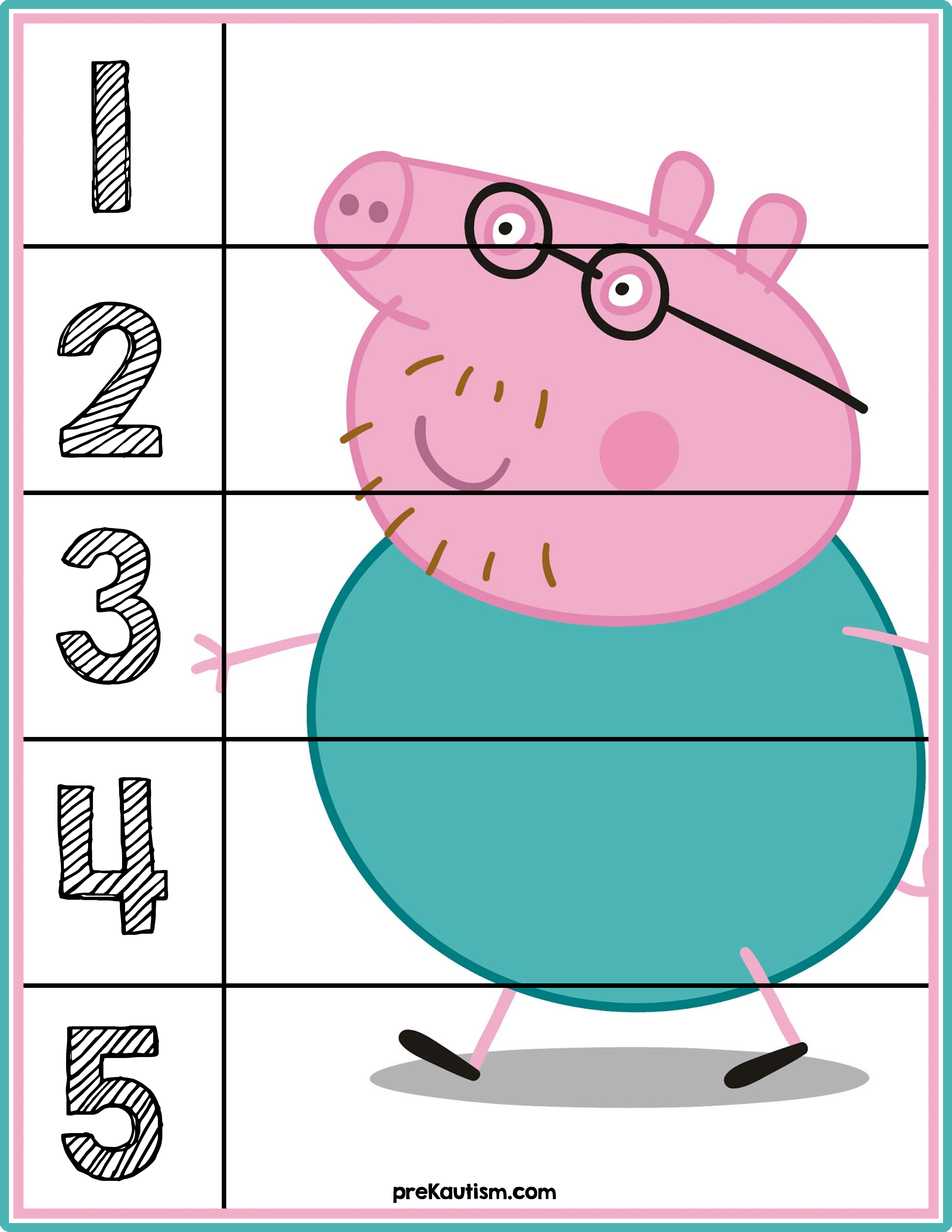 Peppa Pig Number Puzzles #&amp;#039;s 1-5 | Autism Activities For Ages 3-5 - Printable Puzzles For Preschoolers