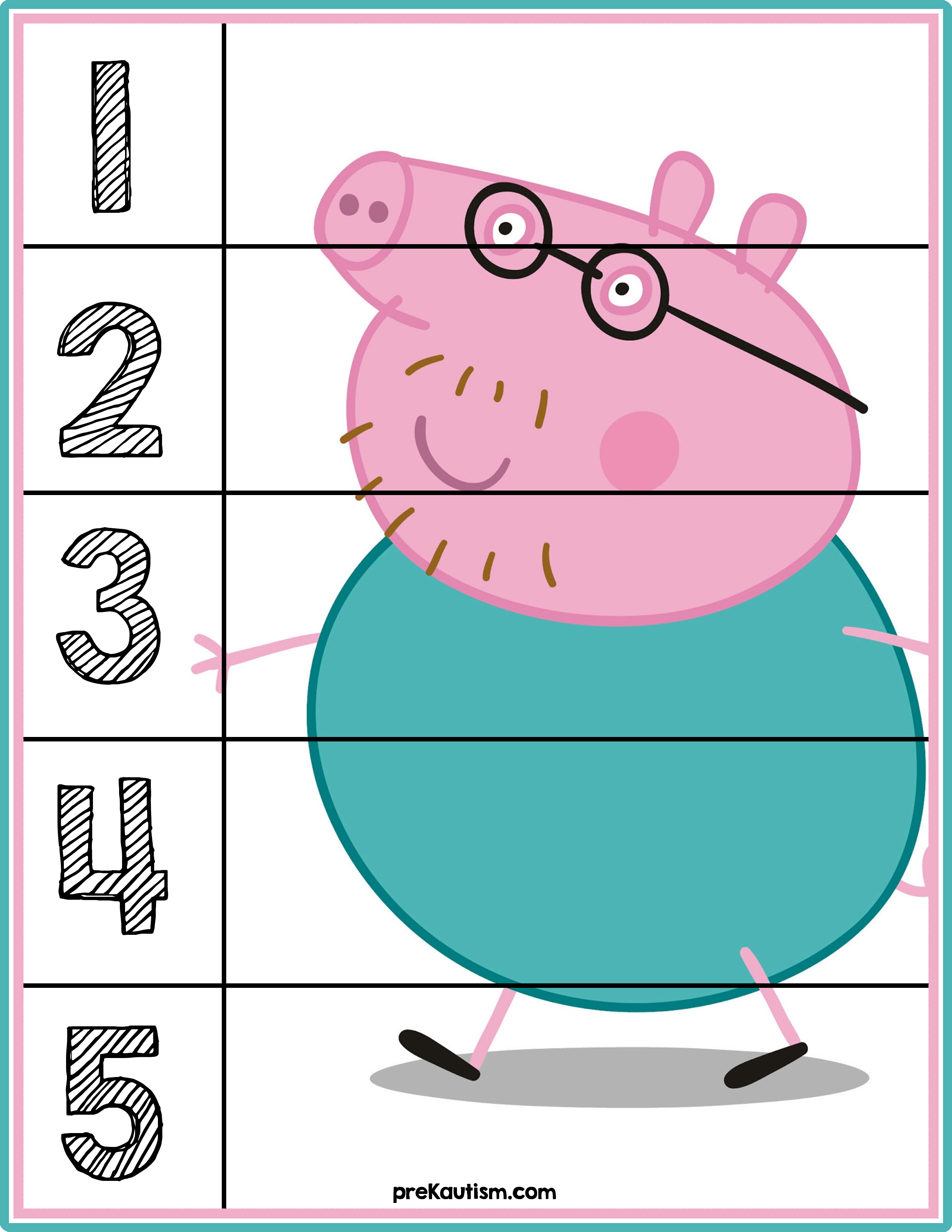 Peppa Pig Number Puzzles #&amp;#039;s 1-5 | Autism Activities For Ages 3-5 - Printable Puzzles For Toddlers