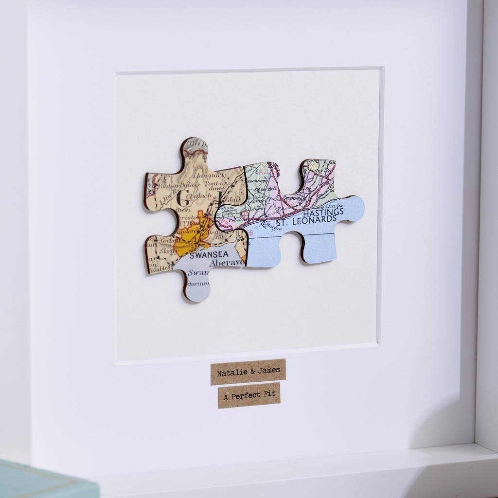 Personalised Anniversary Jigsaw Map Pictureposh Totty Designs - Print Jigsaw Puzzle Singapore