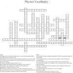 Physics Vocabulary Crossword   Wordmint   Physics Crossword Puzzles Printable With Answers