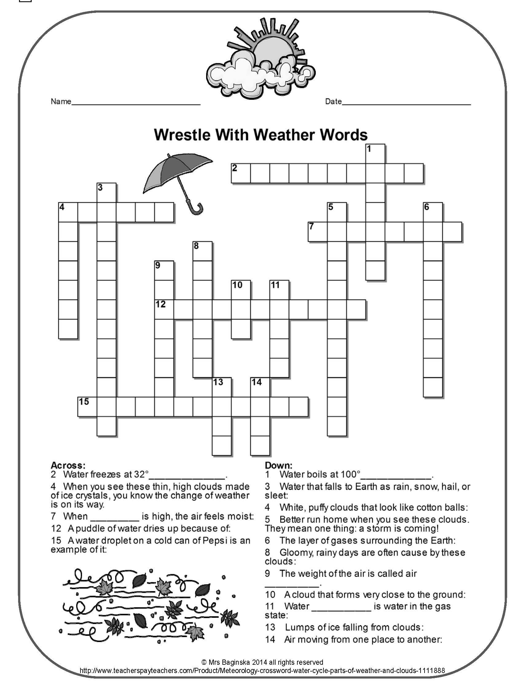 printable crosswords grade 6 printable crossword puzzles 4th grade