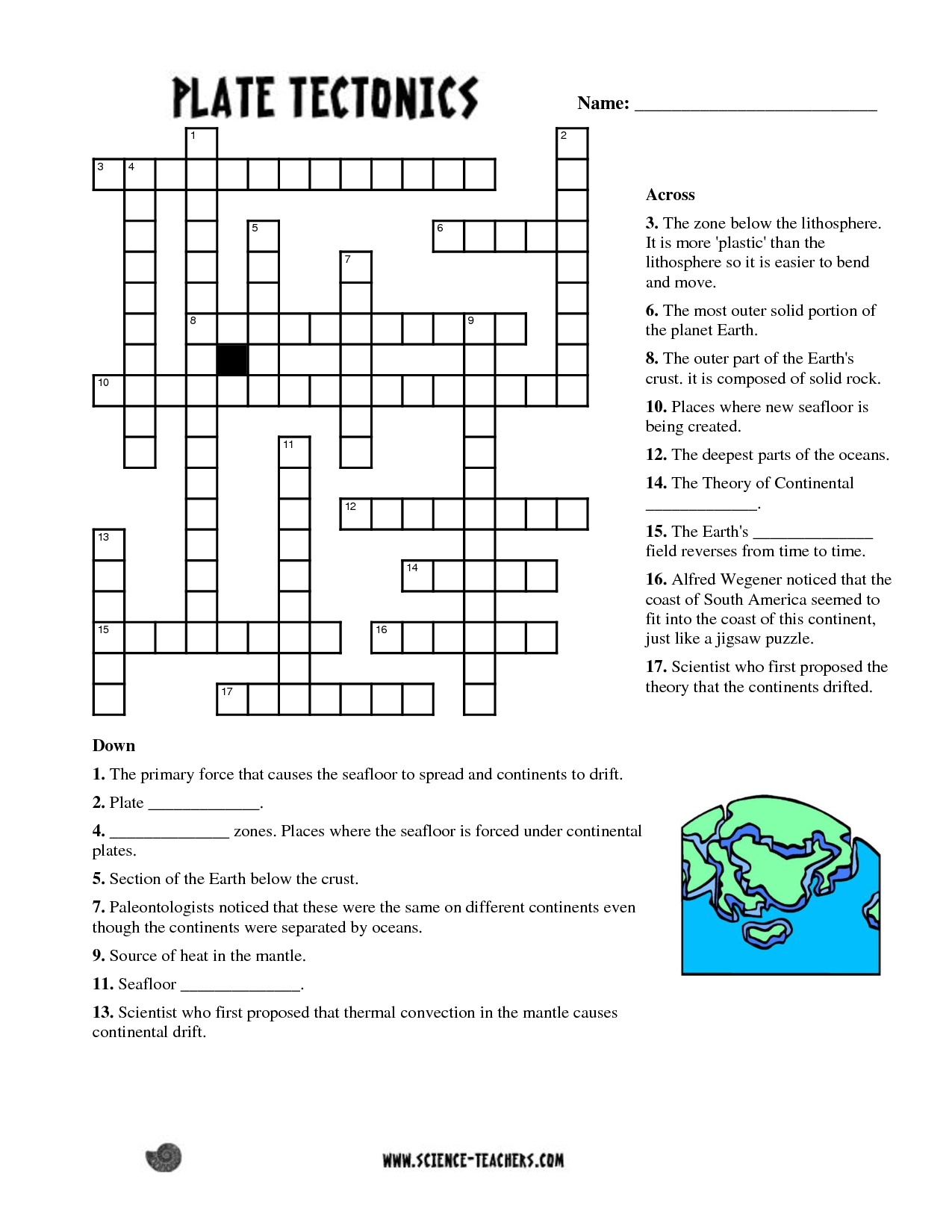 Planets Crossword Puzzle Worksheet - Pics About Space | Fun Science - Printable Puzzle South America