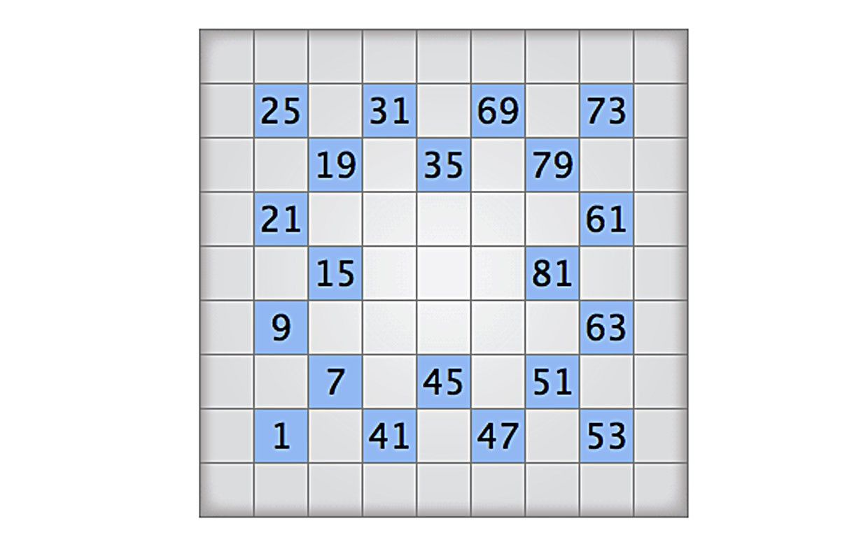 Printable Numbrix Puzzle