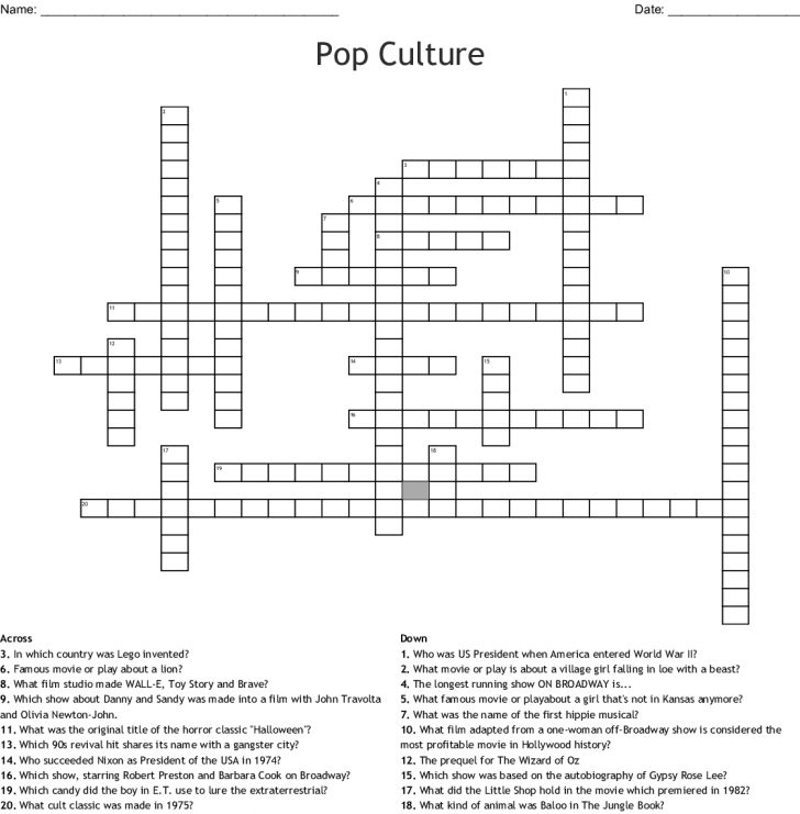 crossword quiz pop culture level 2 answers
