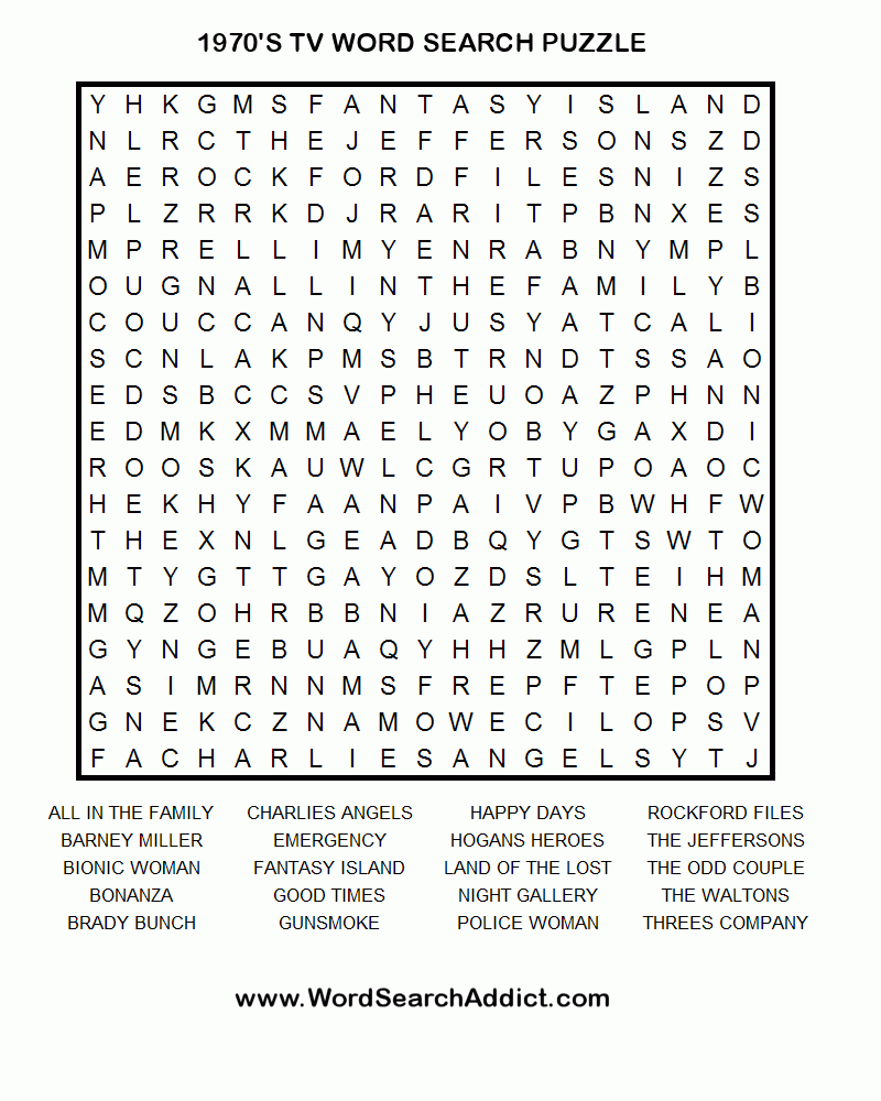 Fun Printable Word Search Puzzles For Adults