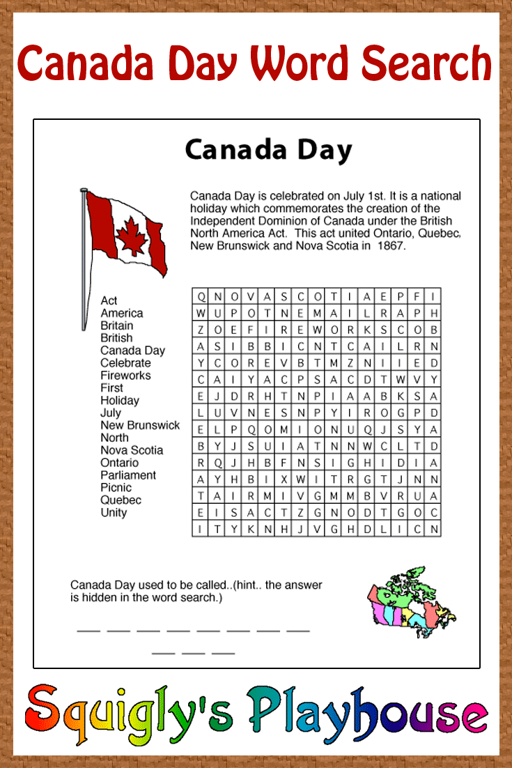 Print This Free Learning Resource For Your Kids. This Canada Day - Print Puzzle Canada