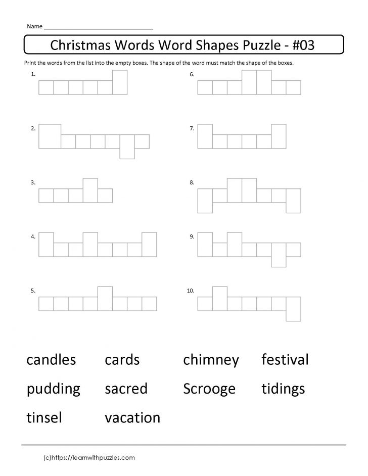 Printable Holiday Puzzles