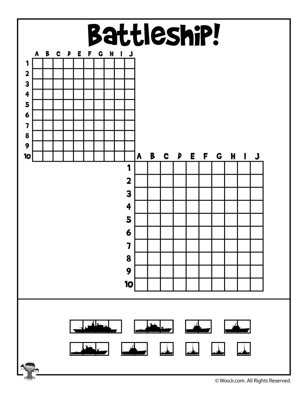 Printable Battleship Game | Woo! Jr. Kids Activities - Printable Battleship Puzzles