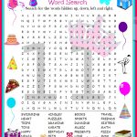 Printable Birthday Word Search | Activity Shelter   Printable Birthday Puzzles