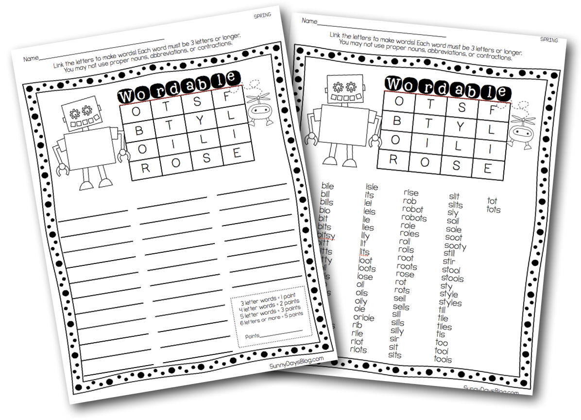 Printable Boggle-Style Word Puzzles | School Stuff | Boggle - Printable Boggle Puzzle