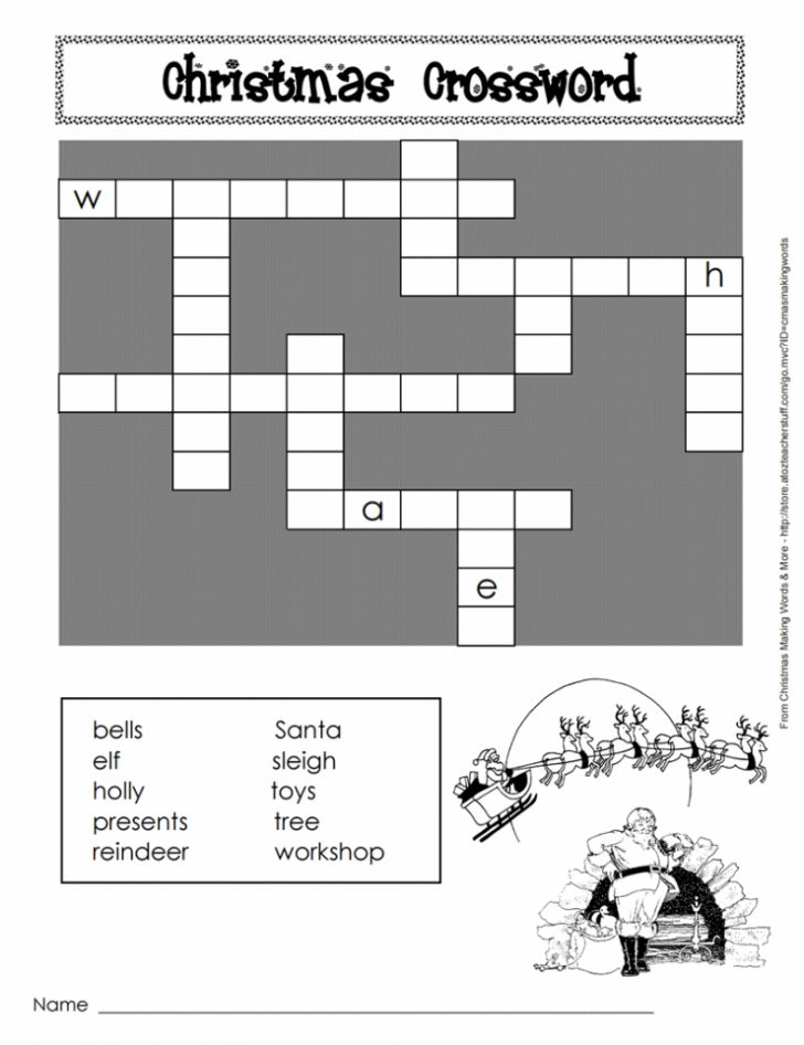 Crossword Puzzle 1St Grade Printable