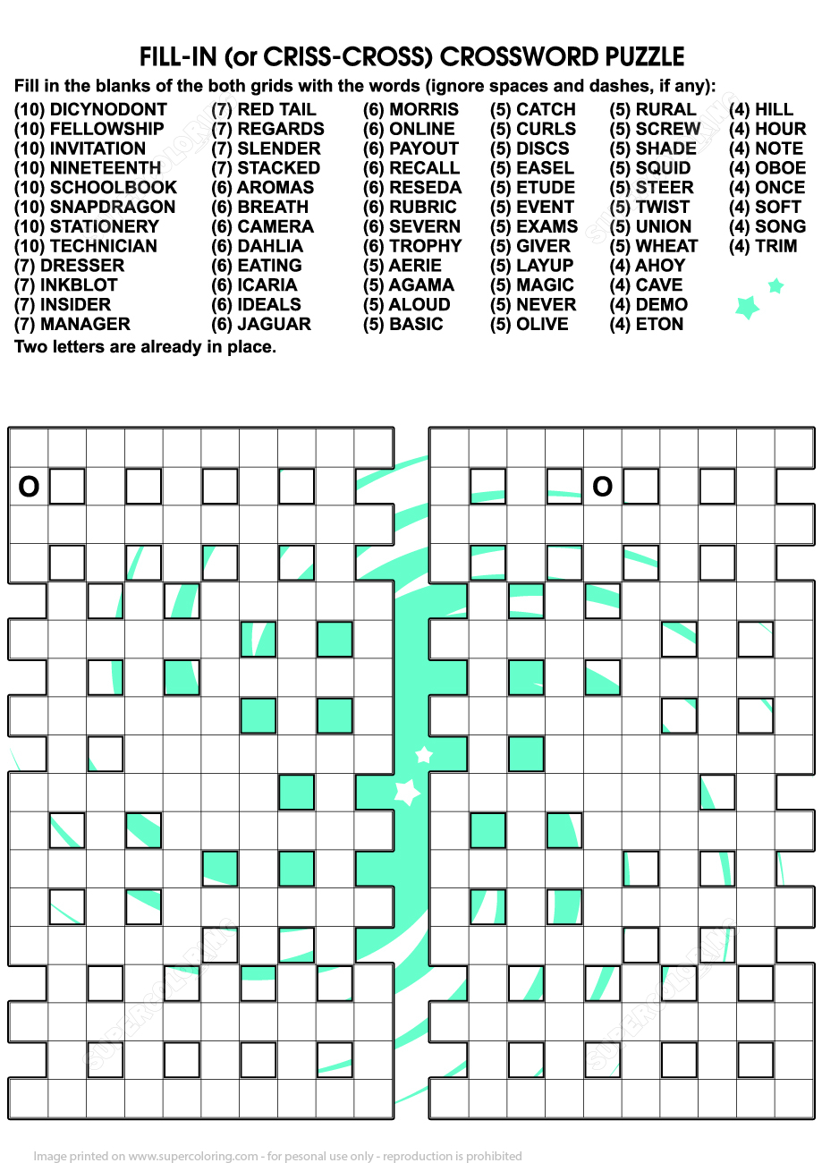 Printable Criss-Cross Puzzle For Adults | Free Printable Puzzle Games - Printable Puzzle Games For Seniors