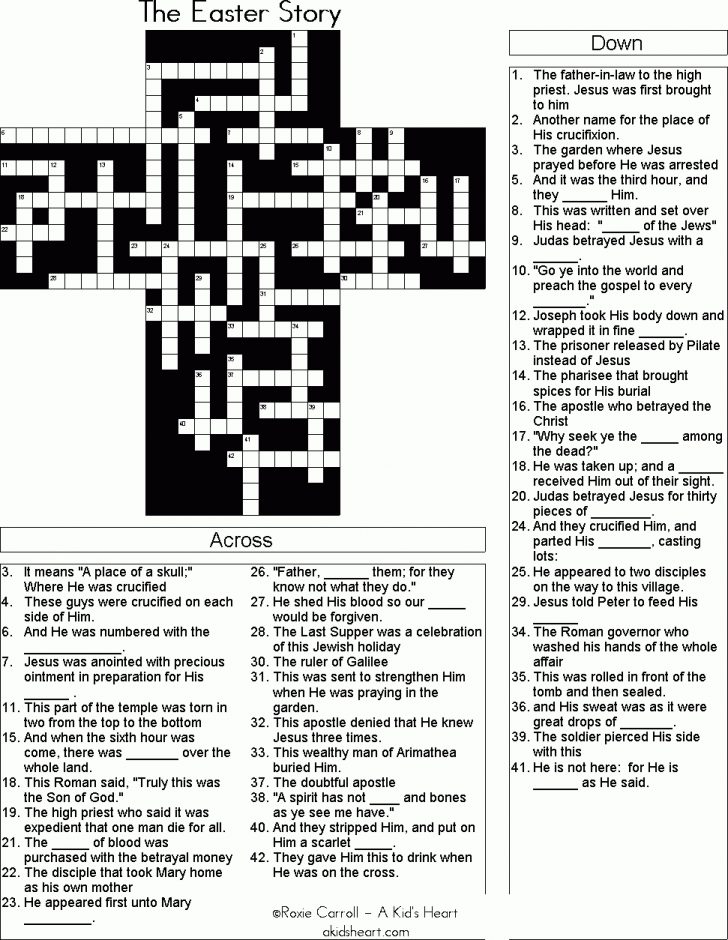 Printable Crossword Puzzles Christian