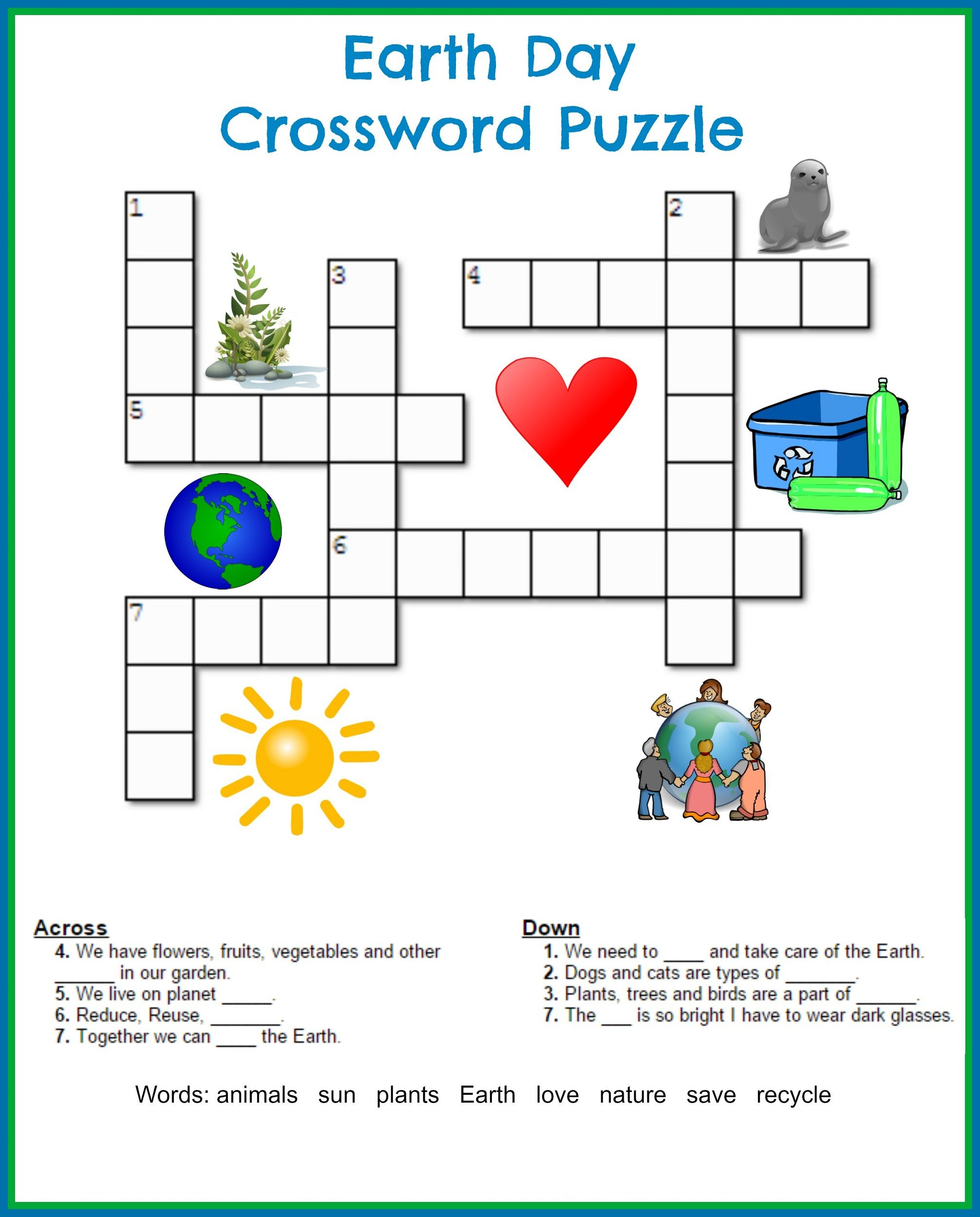 Printable Crossword Puzzles Kids | Crossword Puzzles On Earth - Printable Children&amp;amp;#039;s Crossword Puzzles Uk