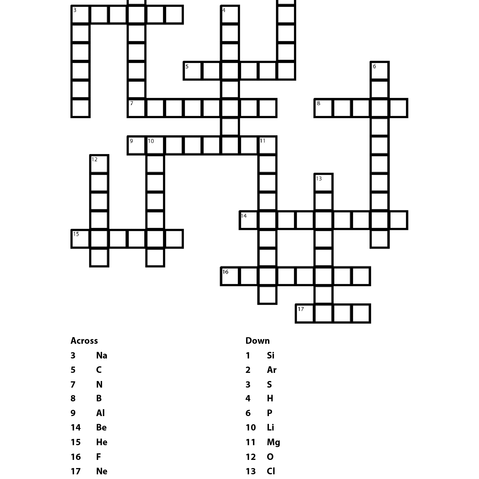 Free Printable Science Crossword Puzzle