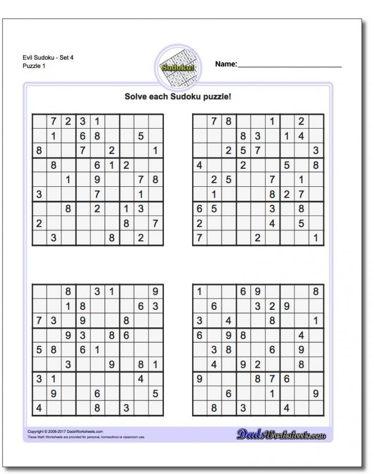 Printable Sudoku Puzzles For 5Th Grade