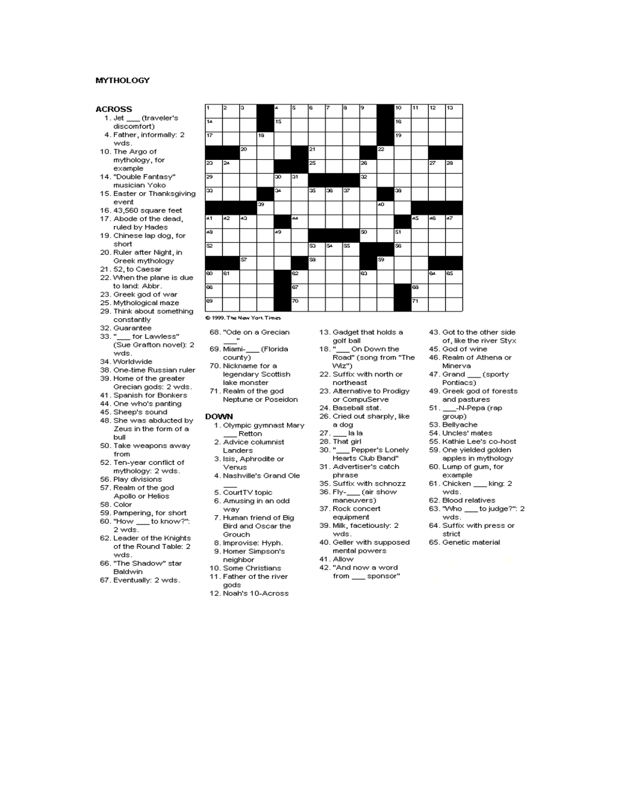 Printable Games For Adults | Activity Shelter - Printable Crossword Adults