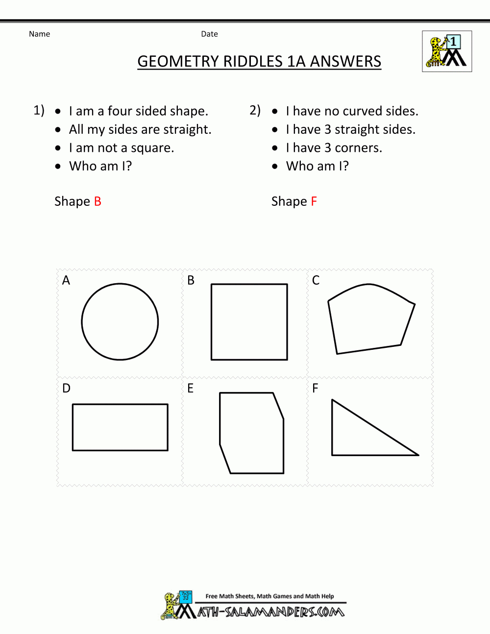 Printable Geometry Puzzles Printable Crossword Puzzles