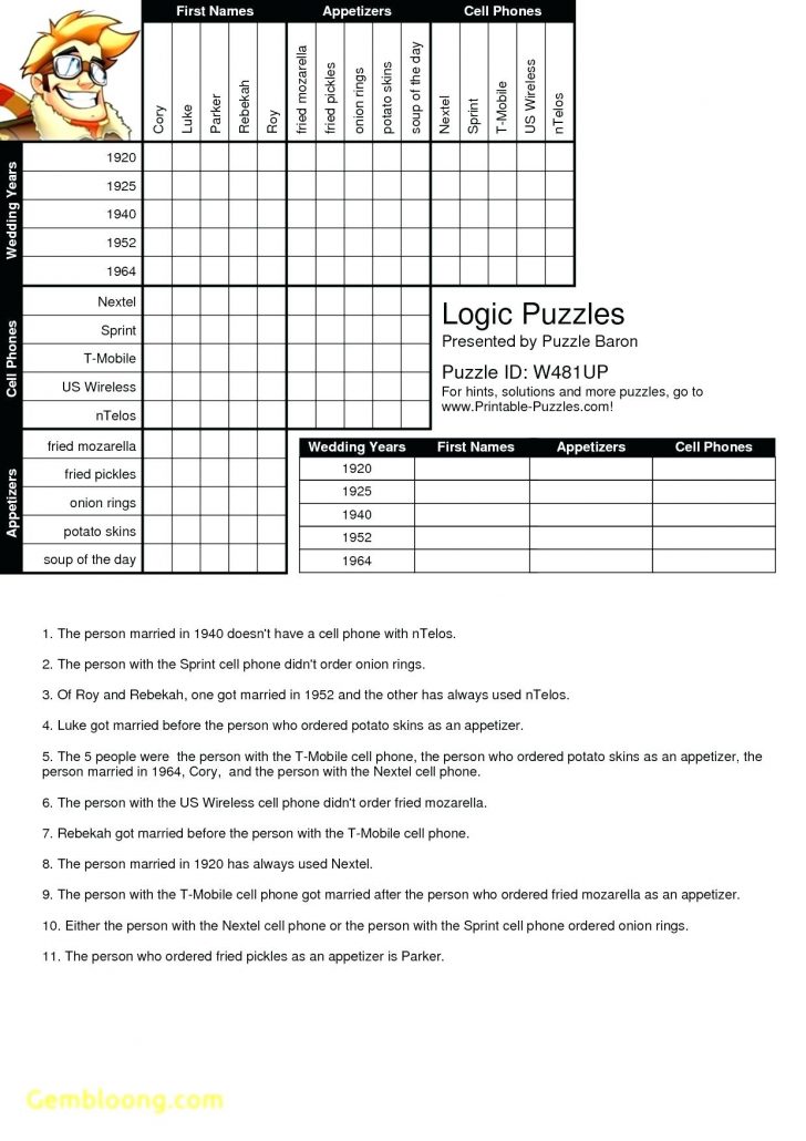 Printable Logic Puzzles For High School