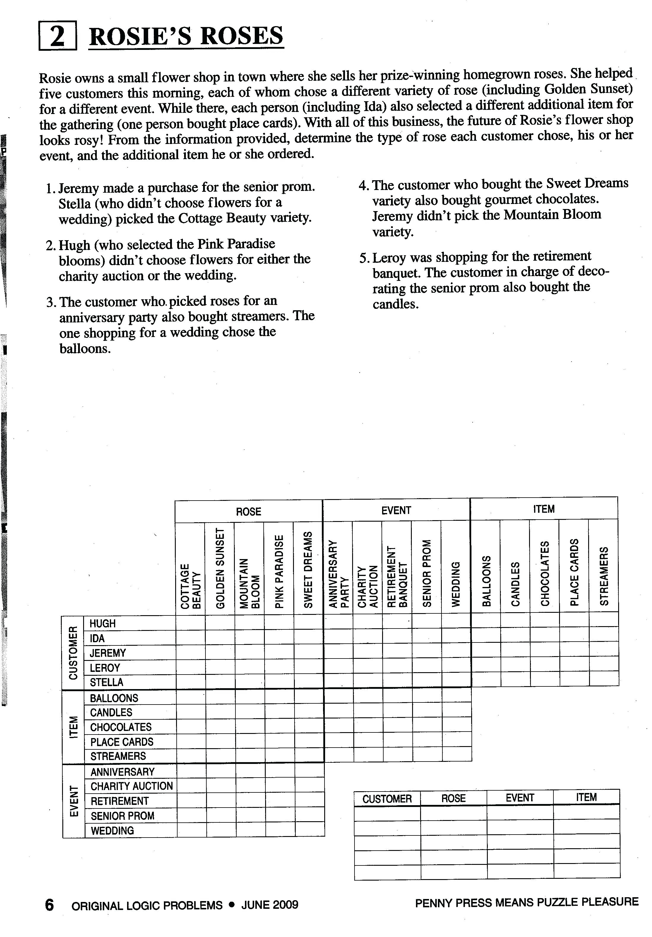 Free Printable Logic Puzzles Printable Free Templates Download