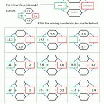 Printable Math Puzzles 5Th Grade   Printable Decimal Puzzles