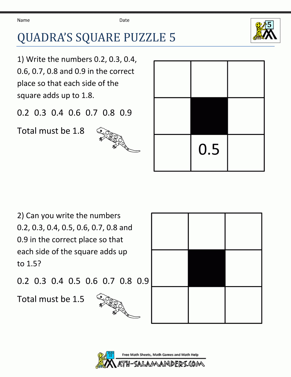 Printable Math Puzzles 5Th Grade - Printable Math Puzzles Grade 5