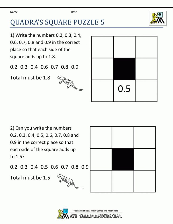 Printable Maths Puzzles For 8 Year Olds