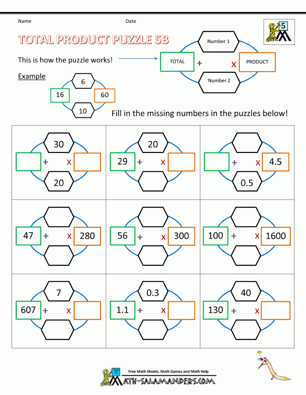 Printable Math Puzzles 5Th Grade - Printable Puzzle For 10 Year Old