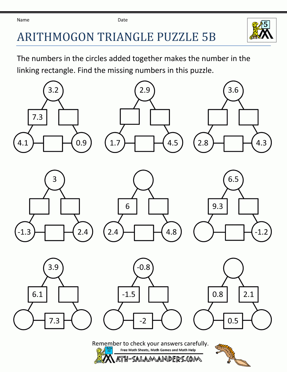 Printable Math Puzzles 5Th Grade - Printable Puzzles For 3 Year Olds