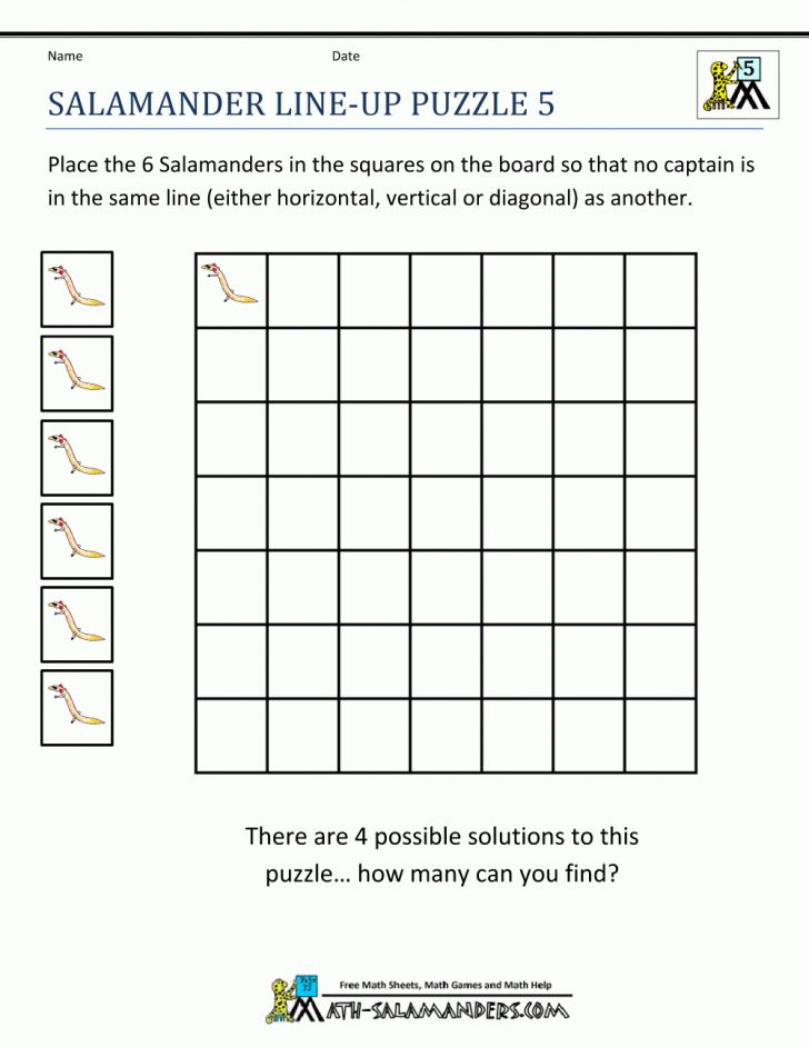 Printable Puzzles Solutions