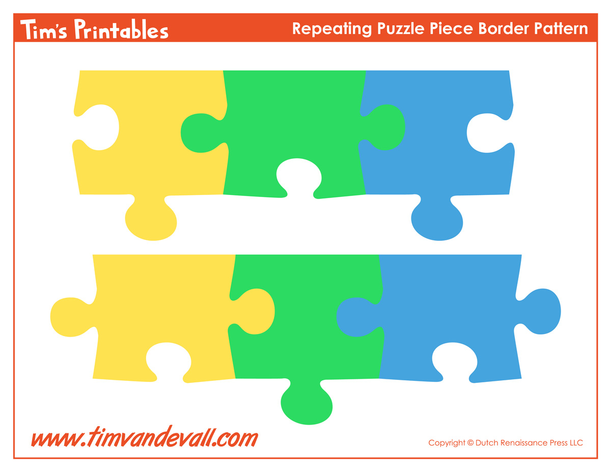 Printable Puzzle Piece Border – Tim&amp;#039;s Printables - Printable Puzzle Paper