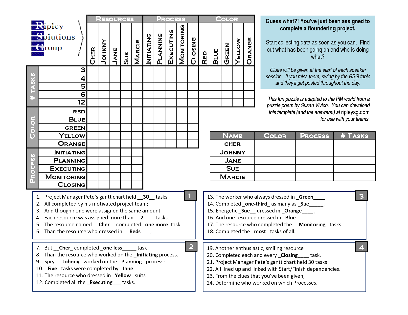 Christmas Meal Logic Puzzle Answers