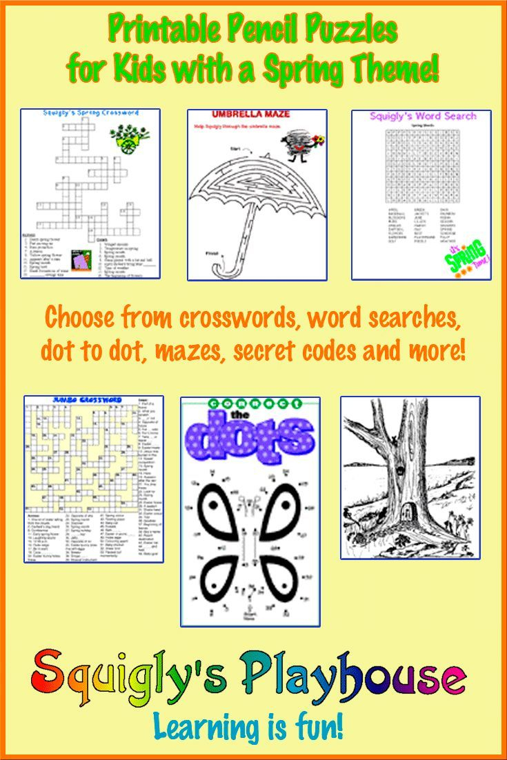 Printable Spring Puzzles For Kids | Crossword, Word Searches And - Printable Spring Puzzles