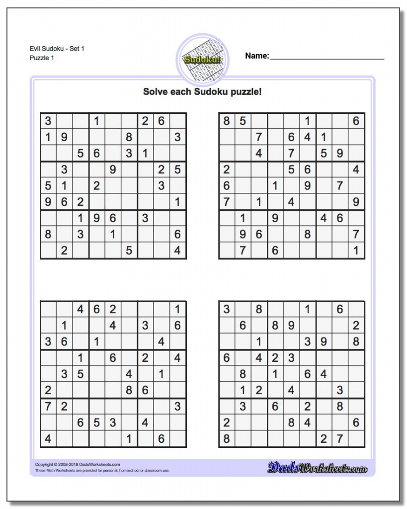 Printable Sudoku Free - Printable Puzzles By Krazydad