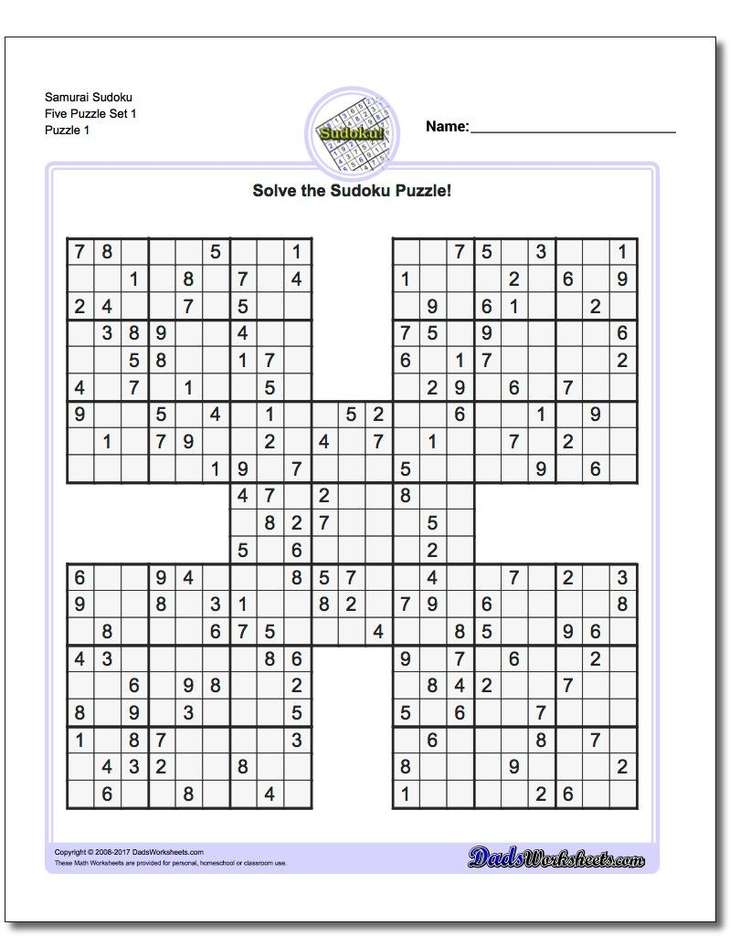 Printable Sudoku Samurai! Give These Puzzles A Try, And You&amp;#039;ll Be - Printable Puzzles Solutions