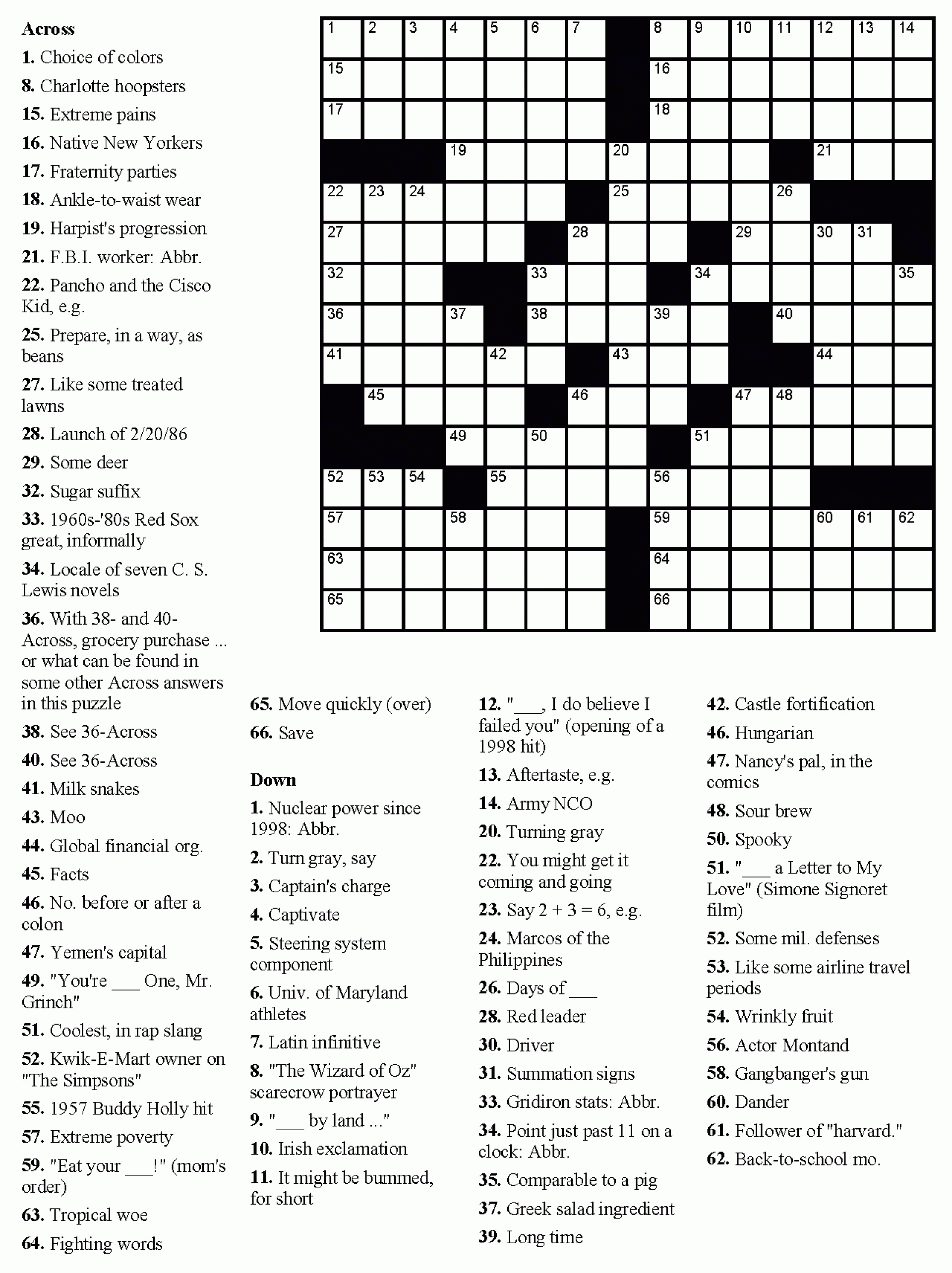 Printable Themed Crossword Puzzles Crosswords ~ Themarketonholly - Printable Crossword Themed