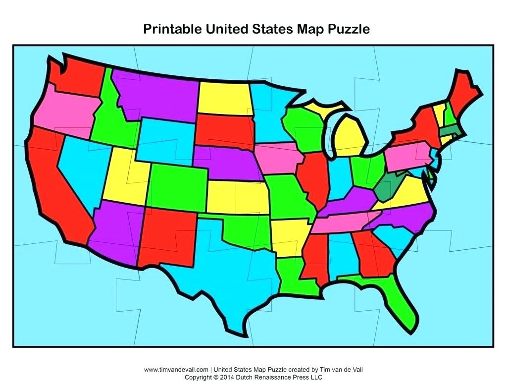 Printable Us State Map Puzzle | World Map - Printable Puzzle Map Of The United States
