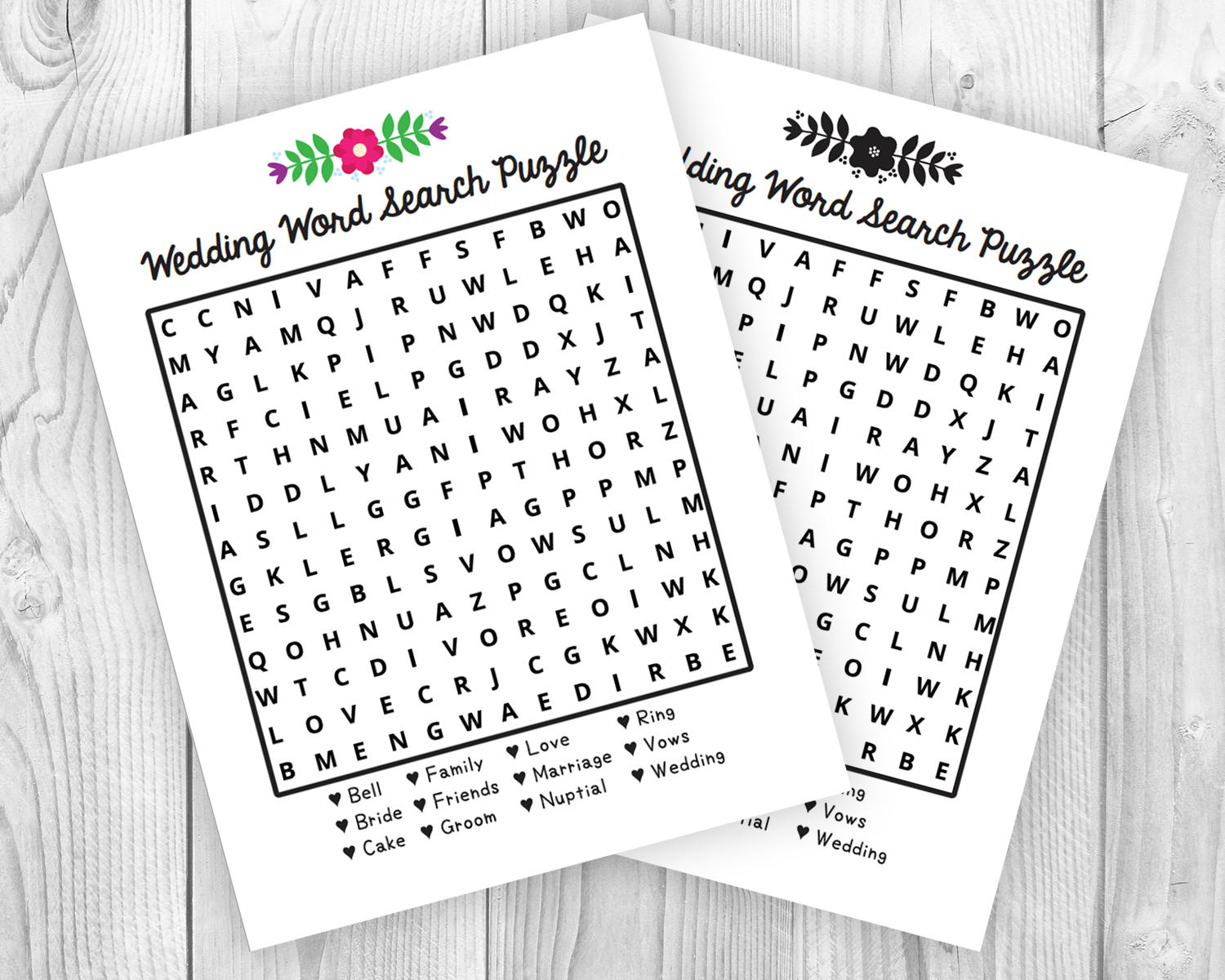 Printable Wedding Activity Word Search Puzzle | Etsy - Printable Wedding Puzzles